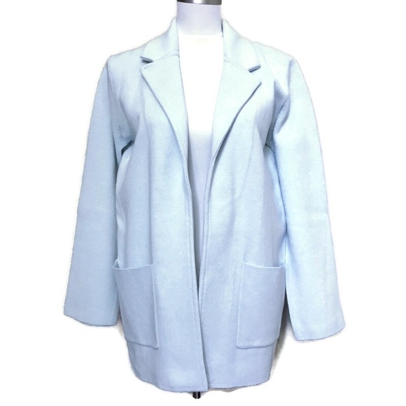 light blue sweater coat